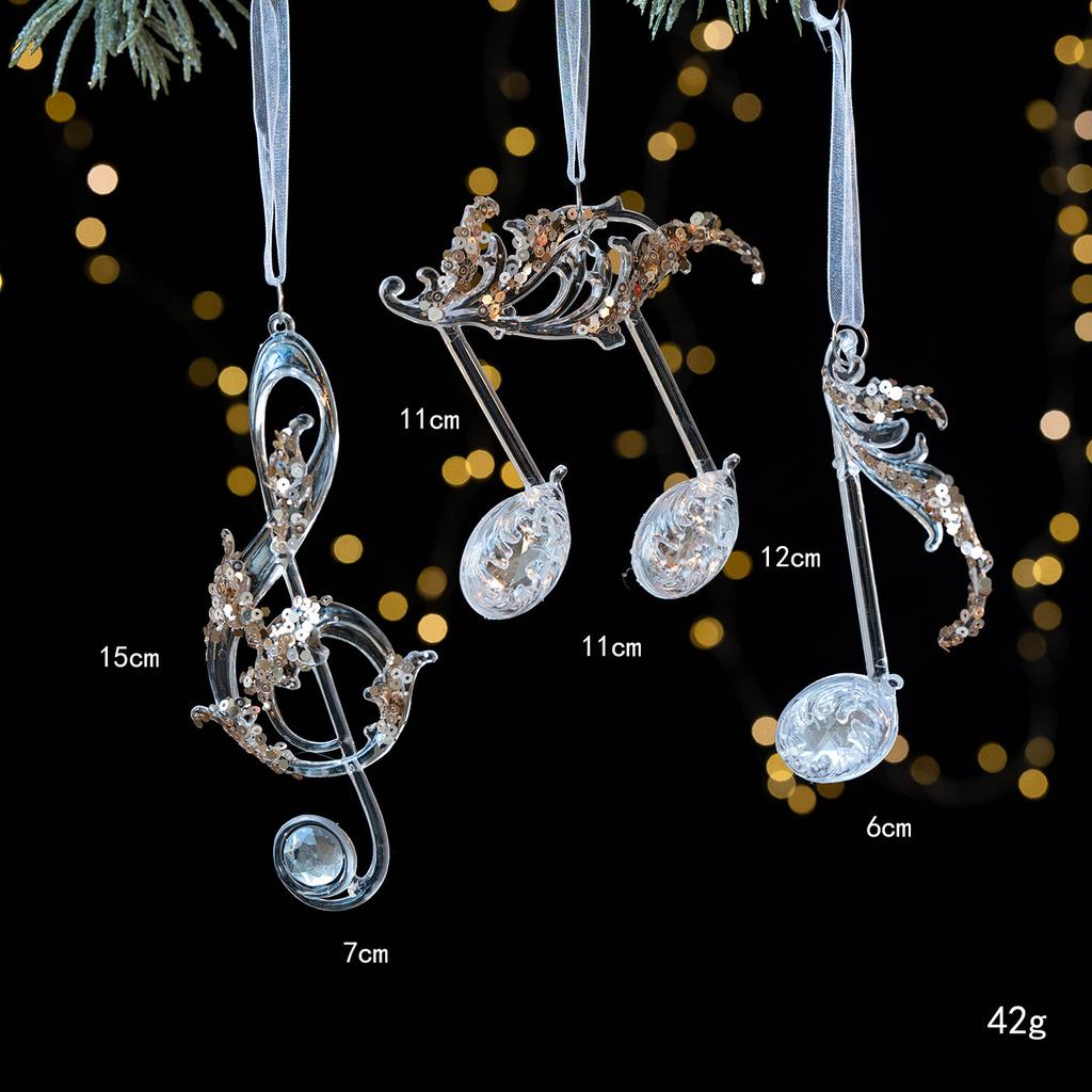 Christmas decorations sequined acrylic transparent pendant snowflake bell pendant Christmas tree pendant