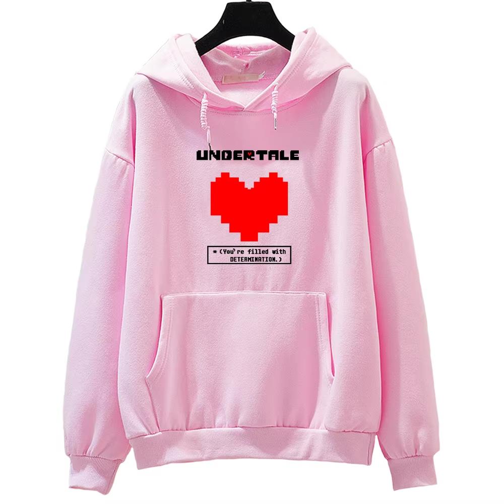 Undertale Game You're Filled with Determination Hoodies Women Casual Long Sleeve Sweatshirt for Hooded Hoodie