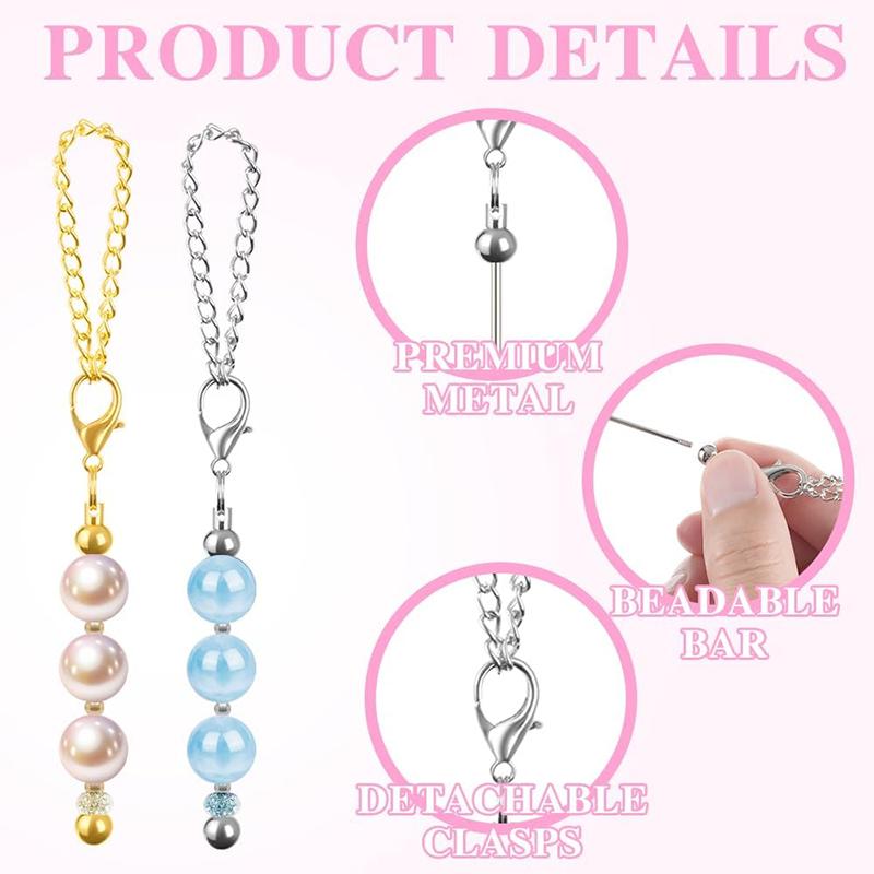 WTEMPO Kit de Barras de Chaveiro para Enfeitar Barras de Chaveiro em Branco para Contas Kit para Fazer Chaveiros com Contas DIY para Artesanato Pingentes Charms Materiais para Fazer