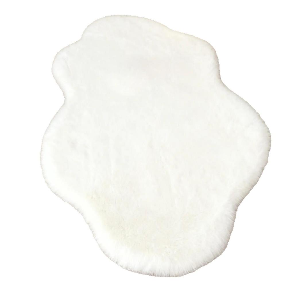 Faux Rabbit Fur Cloud Rug - Cozy Winter Floor Mat for Bedroom, Living Room, and Bay Window Areas.