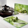 Tempered Glass Boards Set of 2 Chestnut Leaves 2x30x52 cm
