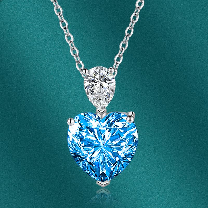 

BELLA BOX Сердце Кулон Ожерелье Многоцветные Модные Свадебные Помолвочные Ювелирные Изделия синий