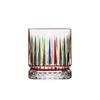 Hand Painted Colorful Glass Cup, Striped Engraved Whiskey Tumbler, Vintage Liquor Glasses for Home Bar Party