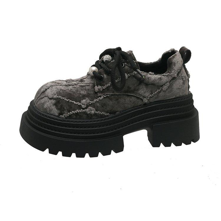 [Ushilai] thick-soled big-headed loafers for women's spring 2025 new heightening casual versatile Mary Jane shoes