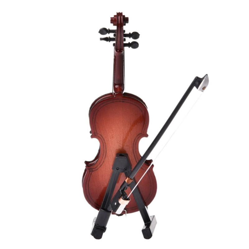 Mini Miniature Violin Model  with Stand and Case Mini Musical Instrument Ornaments
