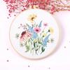 Flower Embroidery kit, Floral Patterns for Beginners, with Hoops, Embroidery Cloth, Needles, Embroidery Thread and Other Tools