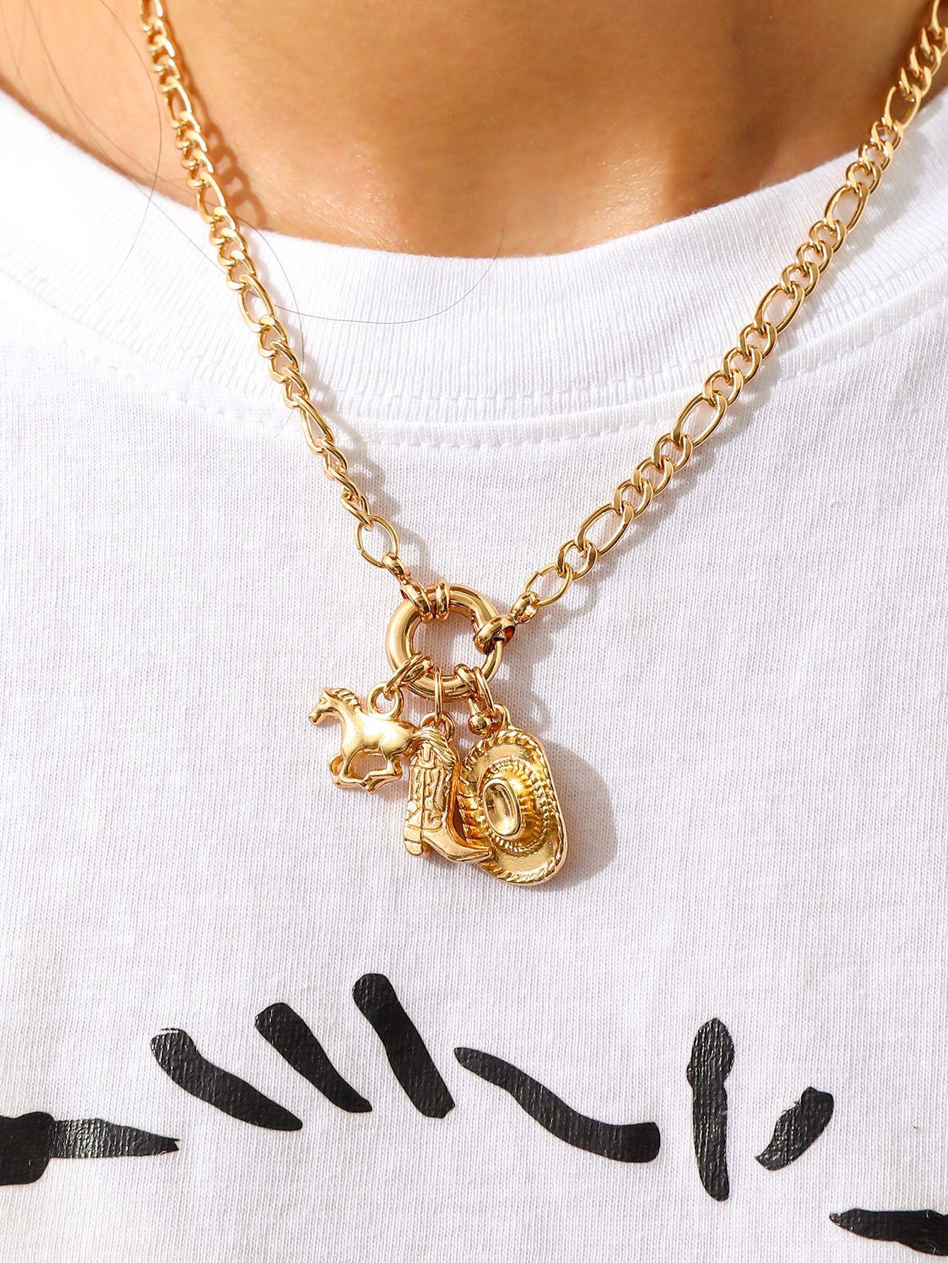 

Аксессуары Сапоги Ковбойская шляпа Ожерелье, Персонализированное Универсальное Хип-хоп Лошадь Западный Стиль Ожерелье