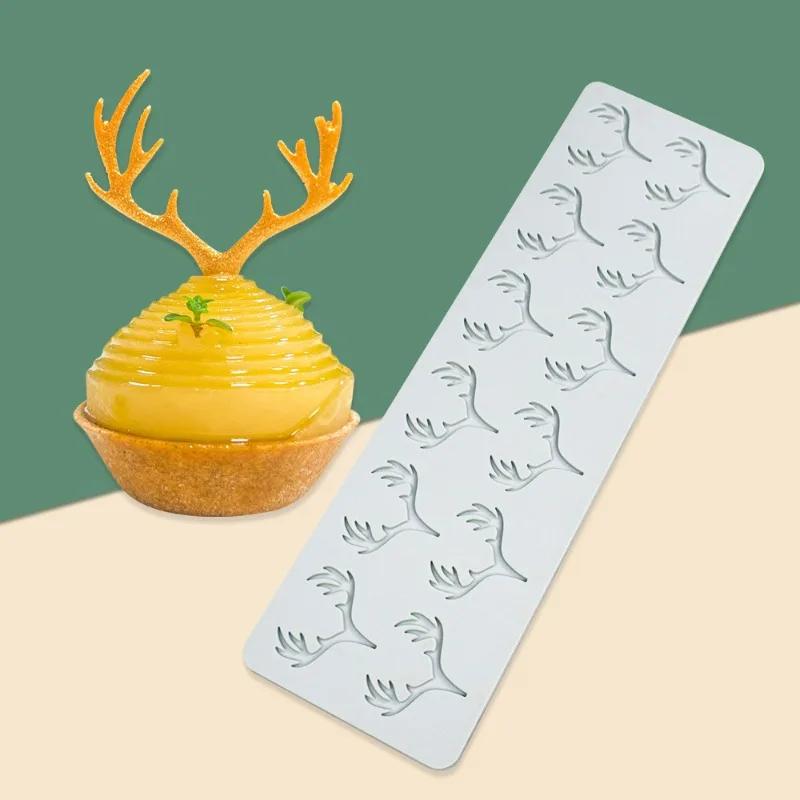 Uthult sommerfugl Honeycomb Sukker Vende Blonde Pad DIY Deer Antler Sjokolade Tynn Crisp Cake Dekorasjon Baking Silikonform