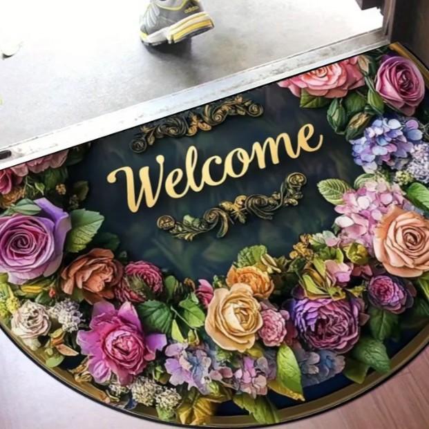 Semi-circular Carpet Retro American Home Floor Mat Entrance Mat