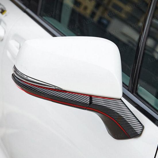 Carbon Fiber Rearview Side Mirror Strip Trim Cover For Toyota Sienna 2021-2024
