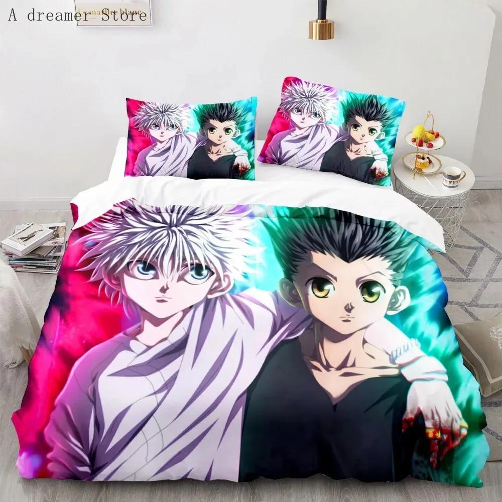 3d Hunter X Hunter Bedding Set Twin Full Queen Size Anime Bed Set Children Kids Duvet Cover Bedroom Home Decor