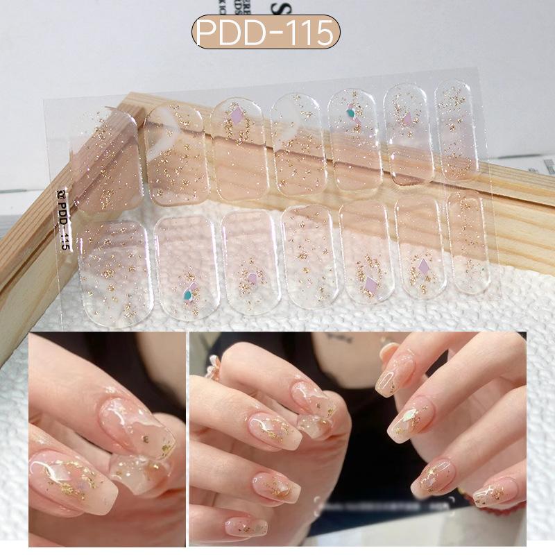 Press On Nail Stickers 1 Sheet Long Lasting Floral Pattern Self Adhesive Fake Nails for Gift Giving
