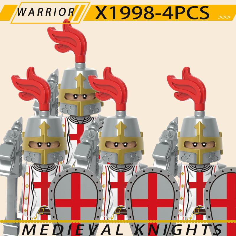 Medieval Military Jerusalem Tripoli Knight Building Blocks Castle Lionheart Hospital Teutonic Soldier Figures Warrior Bricks Toy