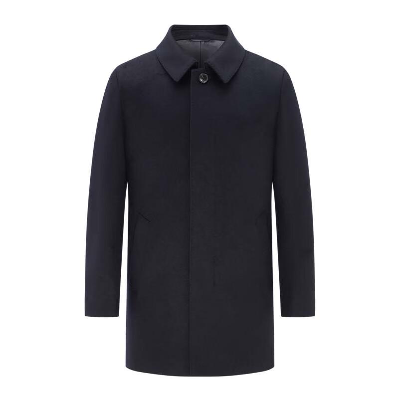 EMZ Men's Business Casual Long Wool Blend Coat