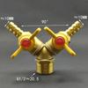 Hose Brab DN15 1/2" BSPP Female To Male Straight Y-type Splitter  Brass Ball Valve Air Fuel Gas with Yellow Butterfly Handle