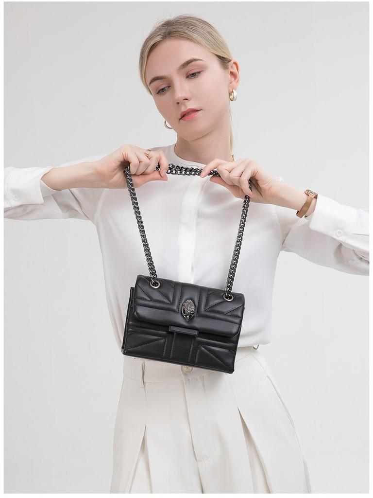 Nová dámska luxusná štvorcová crossbody taška na reťiazke s dizajnom orla od Kurt Geiger