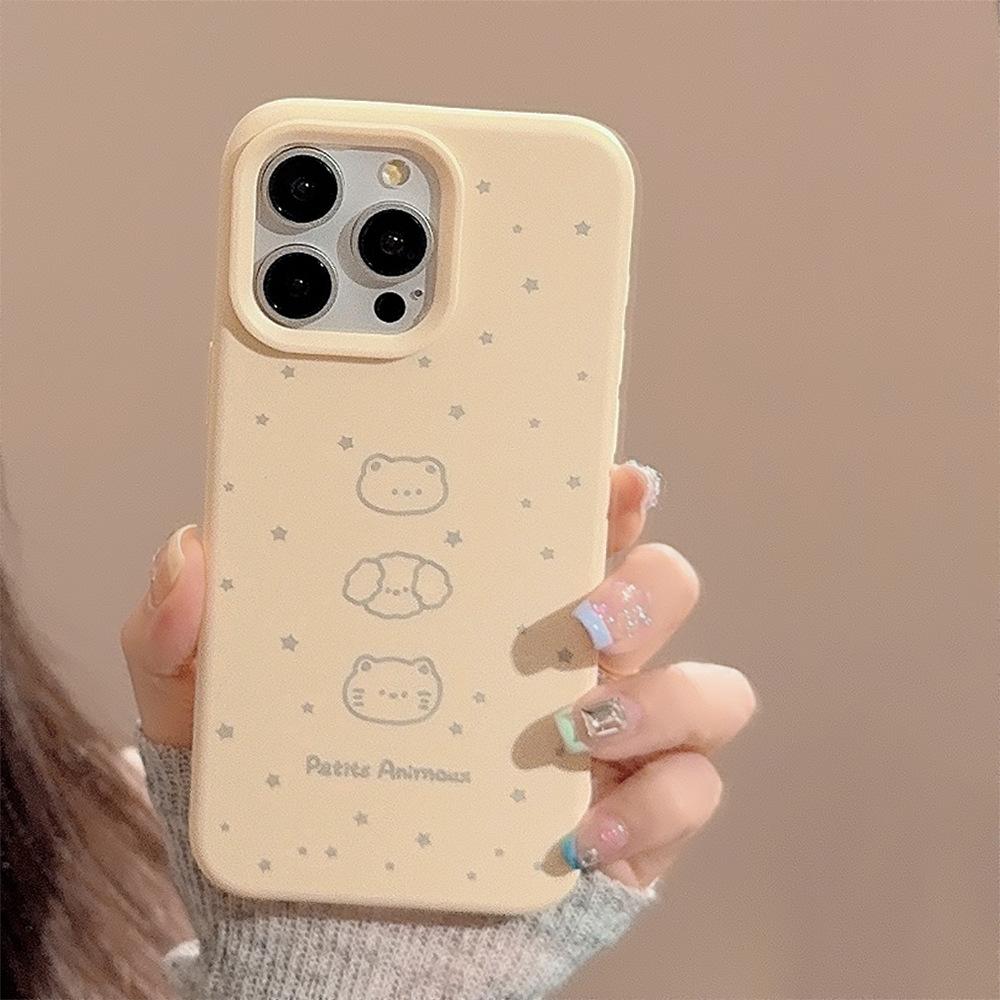 Star and Little Animal iPhone 17 Apple Phone Case 16 Cute Pet Ins Style 13 Compatible 15 Pro Max Soft