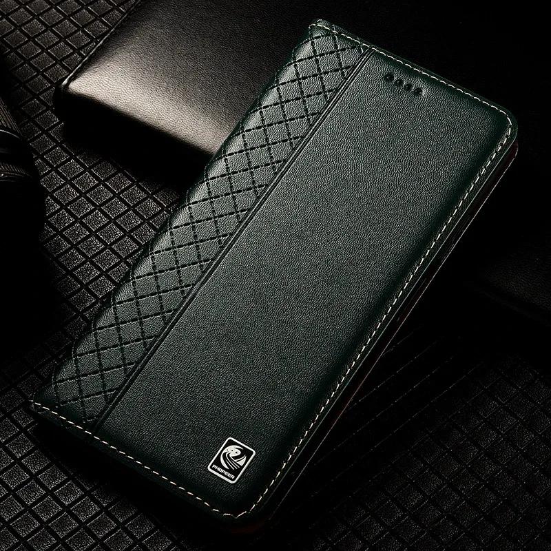 

Чохол зі справжньої шкіри Наппа для Xiaomi Poco X2 X3 X4 X5 X6 X7 F7 GT Pro NFC Neo Ultra Магнітна книжка Гаманець Чохли для телефону Poco F7 Ultra зелений