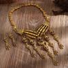 Gothic Punk Vintage Ghost Hand Skull Necklace Earring Set for Women Party Accessories