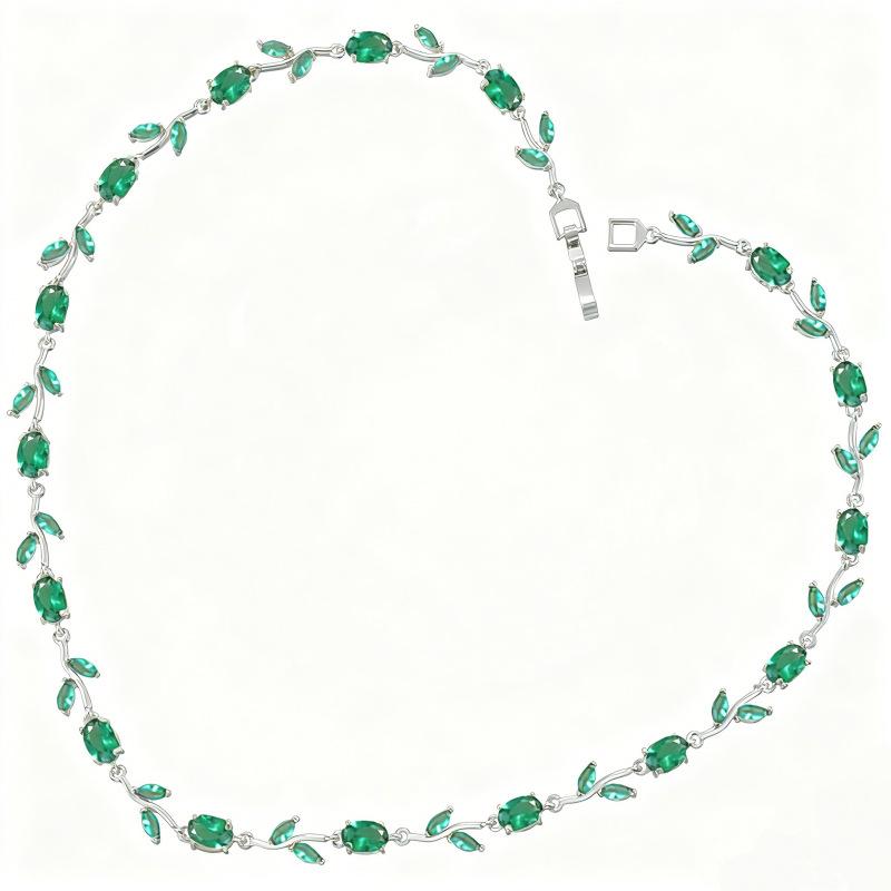 Light Luxury AAAAA Zircon Bracelet & Necklace Women's Exquisite Tulip Plant Design Jewelry Set