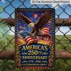 2D Flat Decorative 8×12 Inch Aluminum Plaque Metal Sign | America's 250th Anniversary (1776-2026): Bald Eagle & US Flag with Fireworks; A Celebration