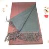 Solid color versatile imitation cashmere men's and women's winter thickened warm double-sided two-color shawl fringed scarf
