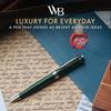 Wordsworth Black Green Lacquer Ballpoint Pen Stunning Luxury Pen with Chrome Finish and Refillable A Perfect Gift Set for Men and & - Ink. Women.