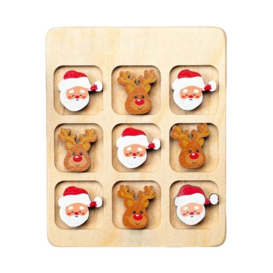 

Рождественская деревянная настольная игра Санта Снеговик Олень Дерево Фигурки 2 игрока Мини шахматная доска Пазл Игрушка Вечеринка Классическая Стратегическая Настольная игра 1 Set