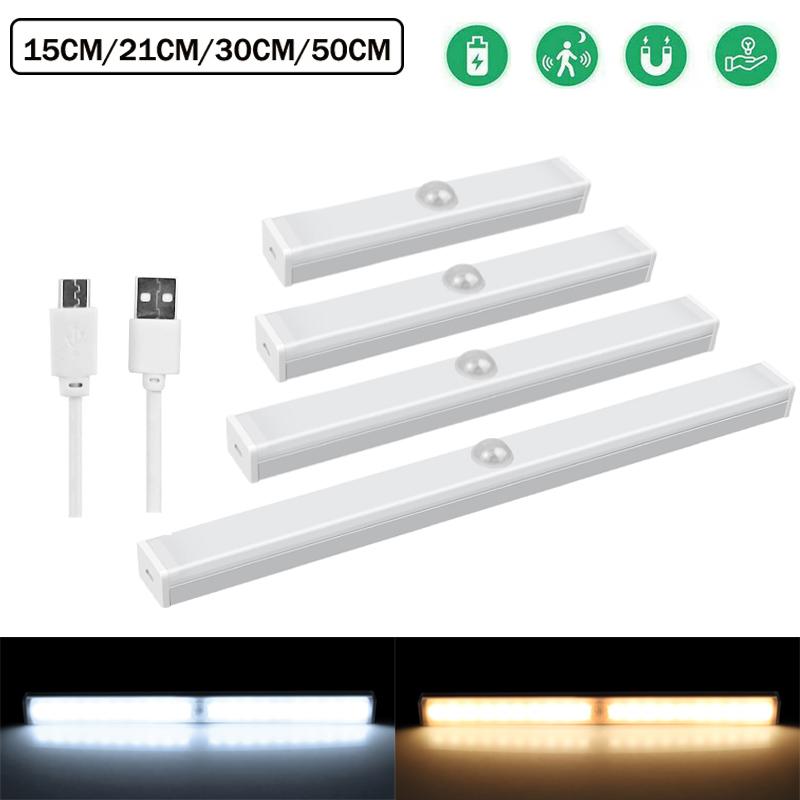 Buy Wireless USB Rechargeable LED Night Light Motion Sensor Wall Lamp ...