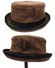 Happy Hat Pork Pie Dark Solid Hat, Suede-Like, Color, Color, 58cm, Brown, Hat-1385-02-58