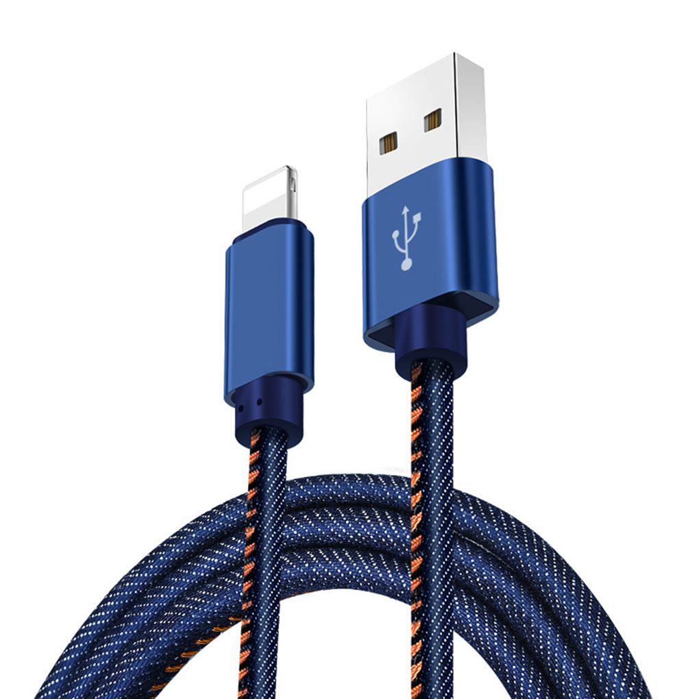Denim Fast Charge Data Cable USB Power Cord Suitable Fits Android Type-C