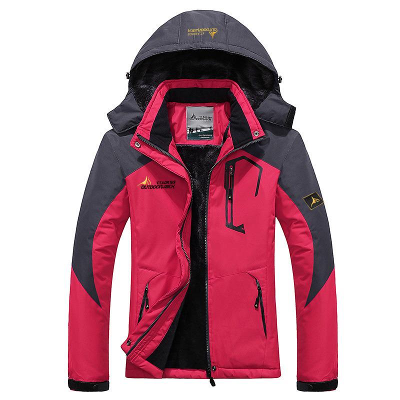 Warm Windproof Hooded Jacket for Couples - Plus Size Available M