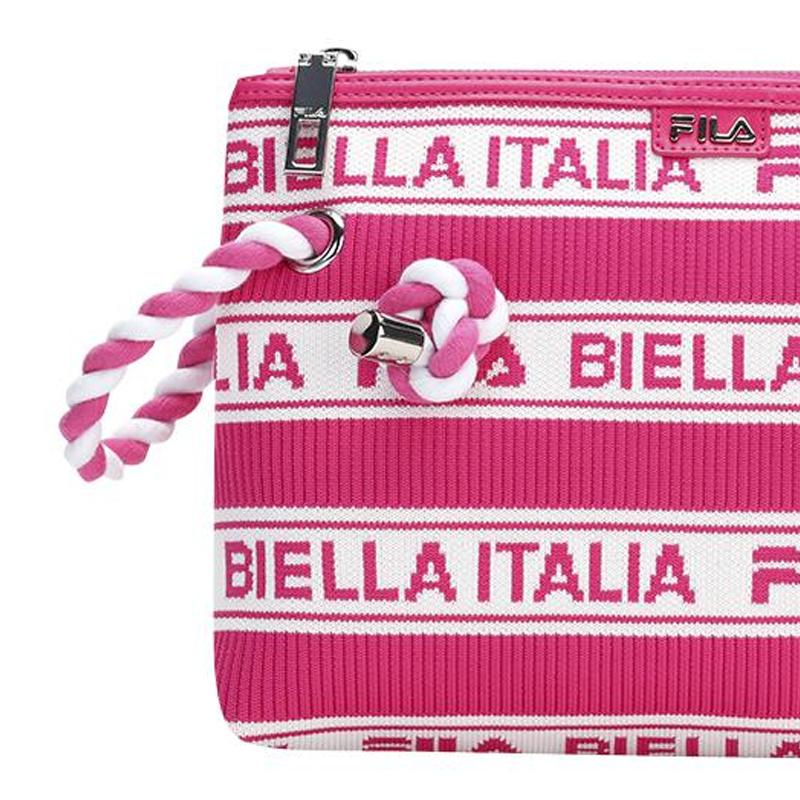 FILA Casual Fashion Versatile Fabric Shopping Bag Clutch Women bags Fluorescent-Bright-Red F13W224162F-PC