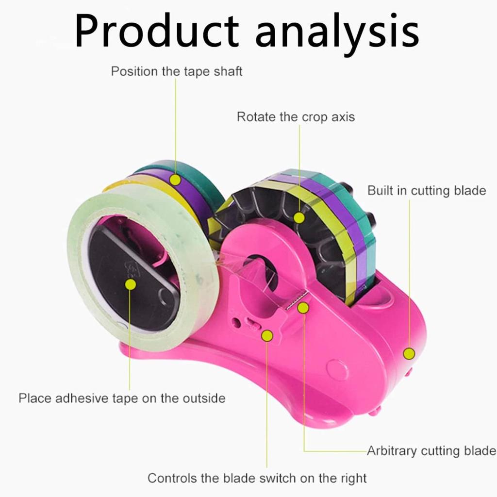 Heat Tape Dispenser, Semi-Automatic Desk Tape Dispenser with Compartment Slots Multiple Roll Cut Heat Tape Dispenser Sublimation for Heat Transfer