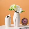 Nordic Ceramic Plain Fired Minimalist Vase, Home Dining Table Living Room Bedroom, Office, Tabletop Decoration, Flower Ware, 1Pc