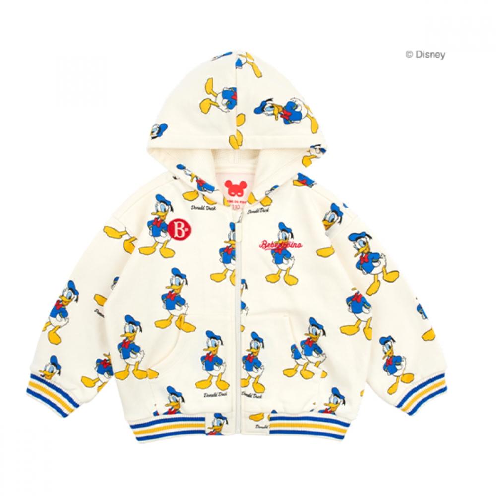 Bebe De Pino All Over Dotted Duck Yoko Kids hooDed Zip Jacket Bp51jd758 Ivory/100
