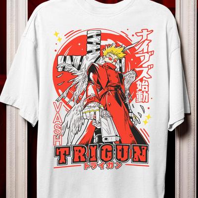 Trigun Vash Shirt, Funny Anime Graphic Tee, Retro Manga Gift
