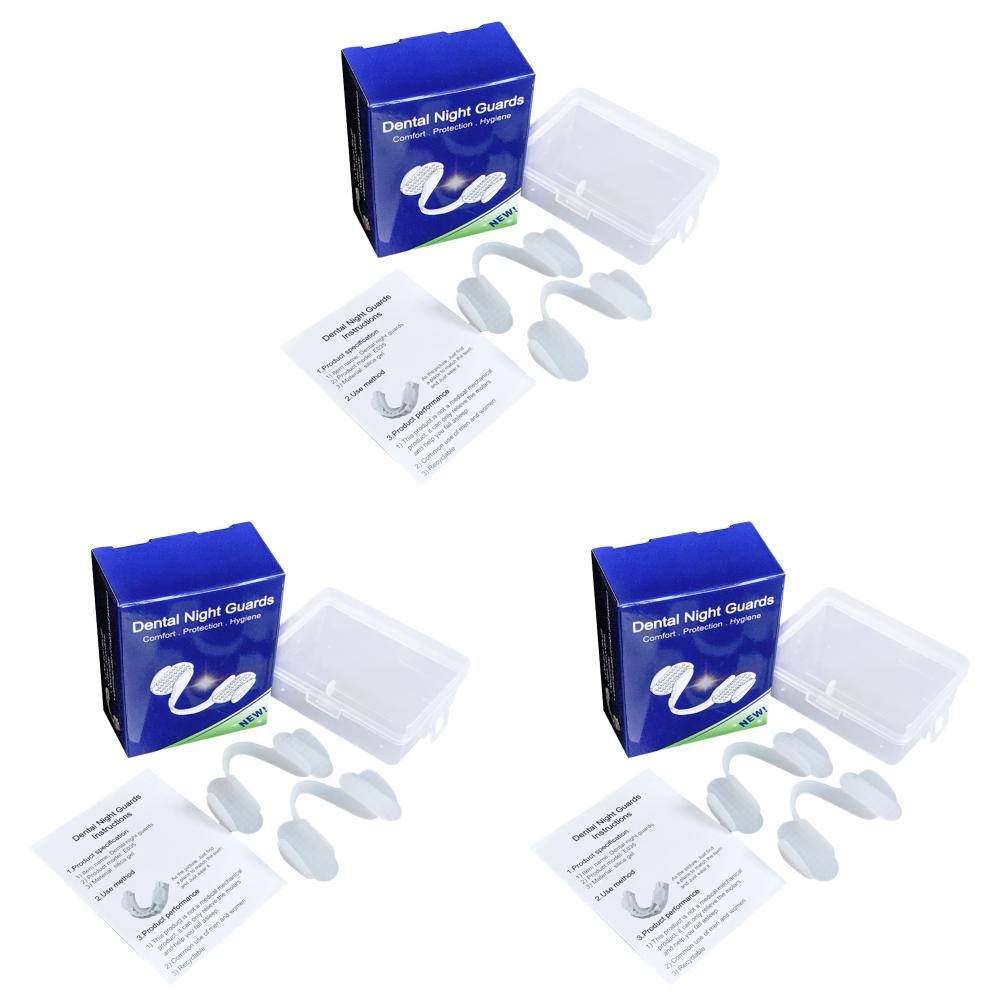 5-1 Pair Universal Teeth Grinding Mouth Guard for Night Bruxism Prevention Dental Splint Protector Silicone Anti-Clench Guard