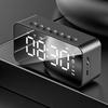Desktop mini LED mirror digital clock, alarm clock bluetooth wireless audio cell phone speaker stereo sound effect,...