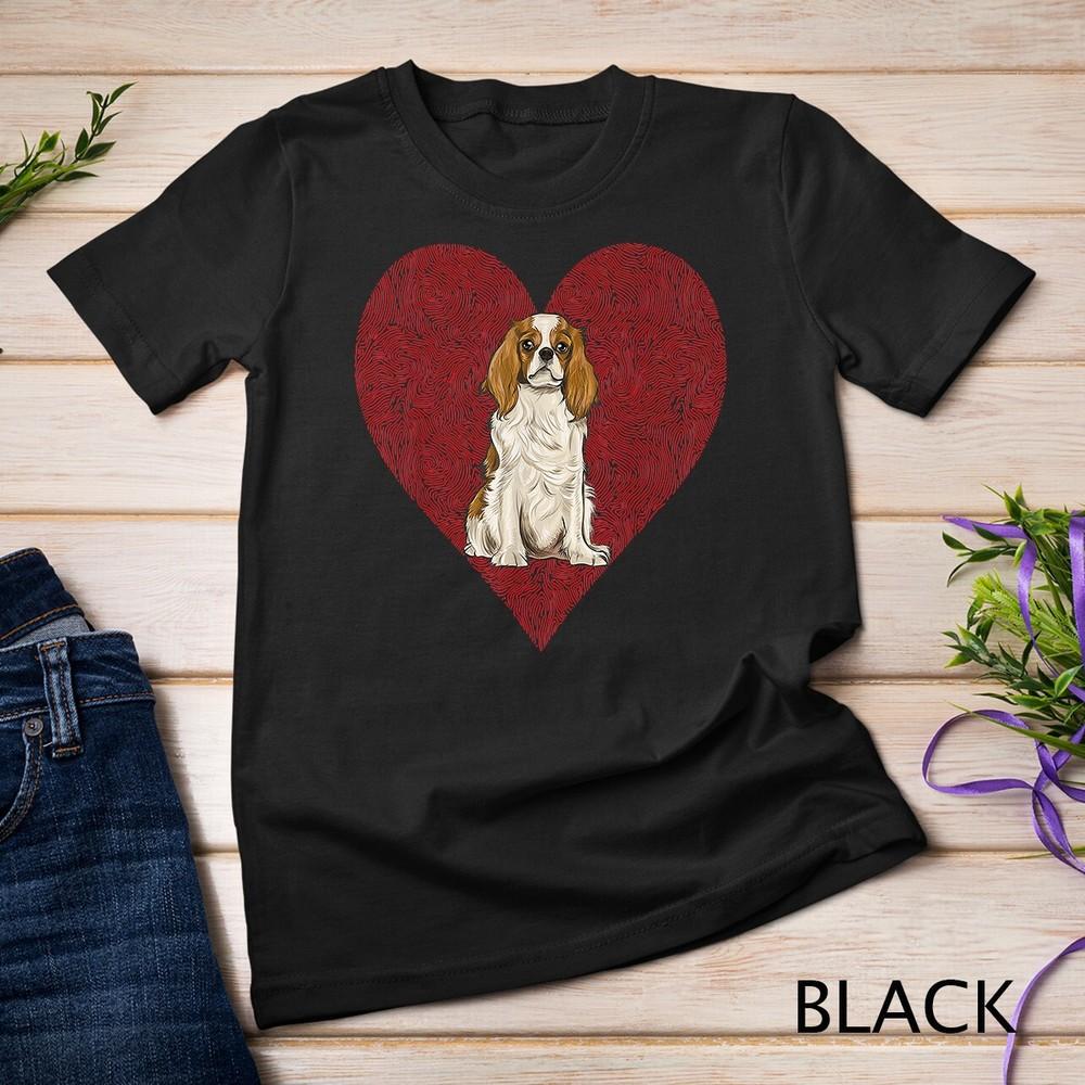 

Cavalier King Charles Spaniel Valentines Day Dog Love Heart Unisex T-shirt 4XL