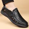 Fashion New Men Hollow Out Business Leather Shoes Slip on Soft Loafers Non Slip Cool Breathable Driving Shoes Flats Summer Walking Shoes
