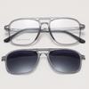 TR90 Magnetic Cover Glasses Double Beam 2-in-1 Men's Glasses Frame Polarized Sunglasses Optical Prescription Frame Women TJ2193