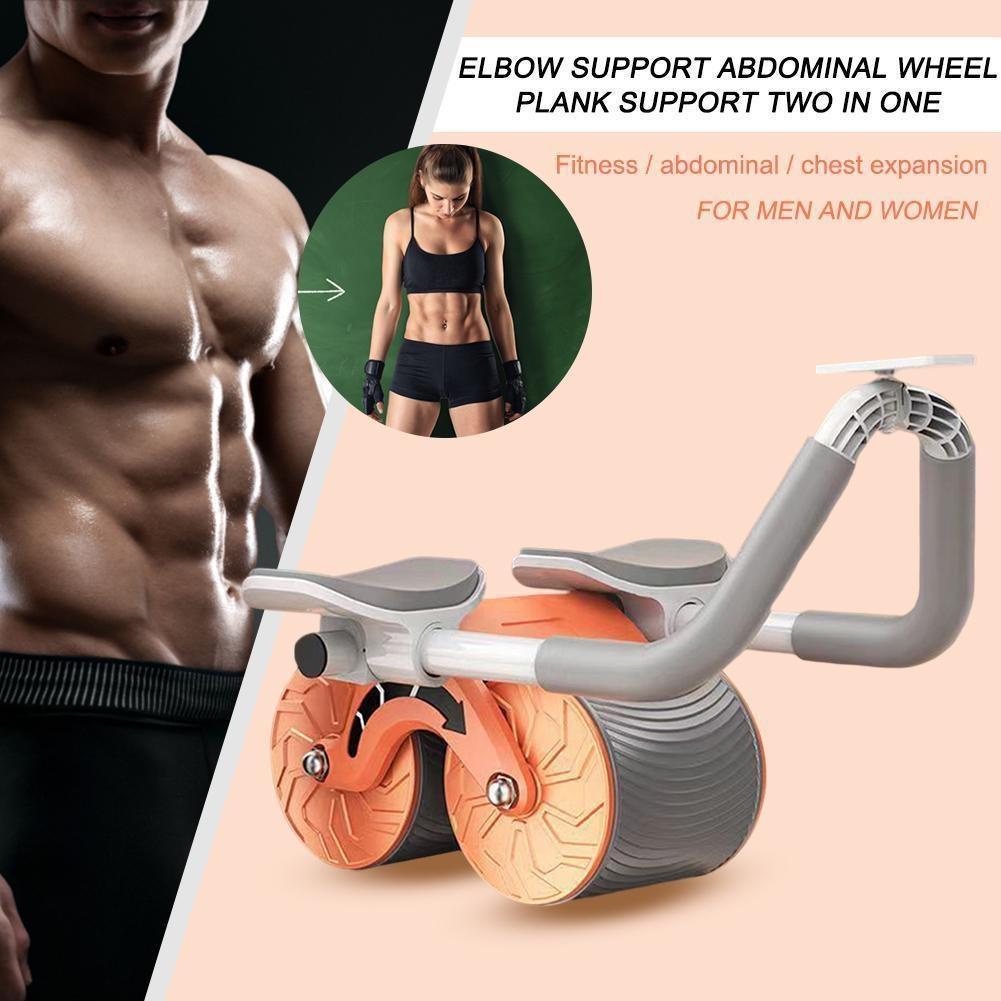 Roue Abdominale Avec Rebond Automatique, Double Roue Et Support Coude, Pour Abdos, Bras Et Dos, Maison Ou Salle De Sport