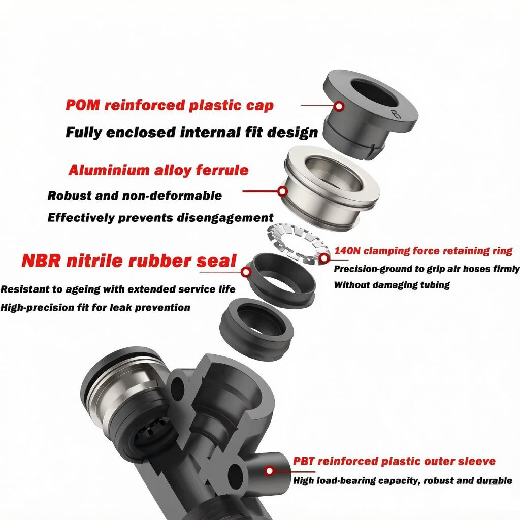 4/6/8/10/12/14/16mm Pneumatic Fitting Pipe Air Connector Tube Quick Release Fitting Plastic Water Push In Hose PU/PE/PY/PV/PZ/PK