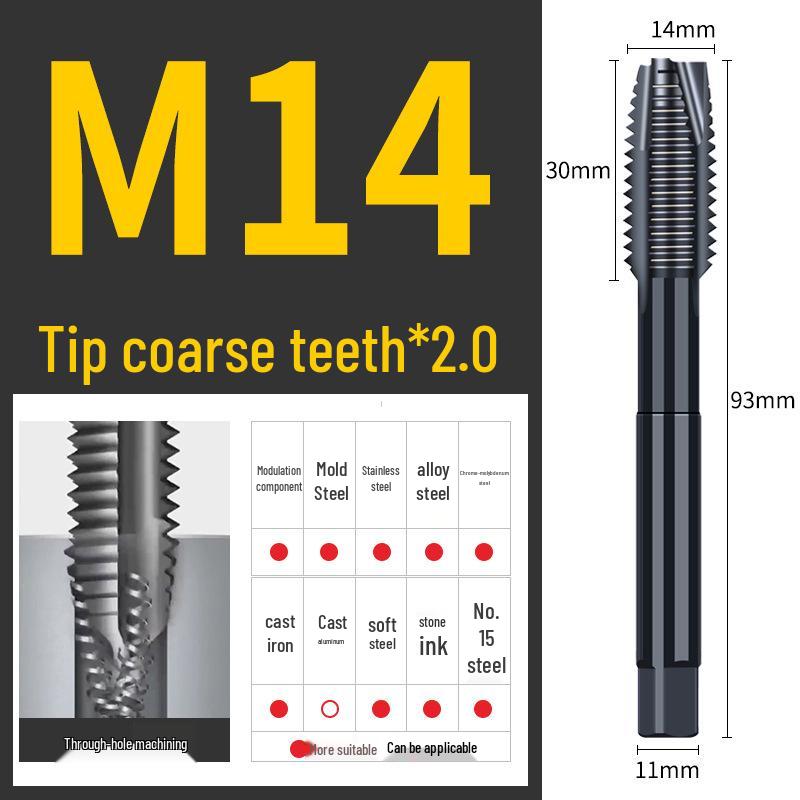 65° Nitridační strojový spirálový závitník pro nerezovou ocel, Velikosti M3-M12