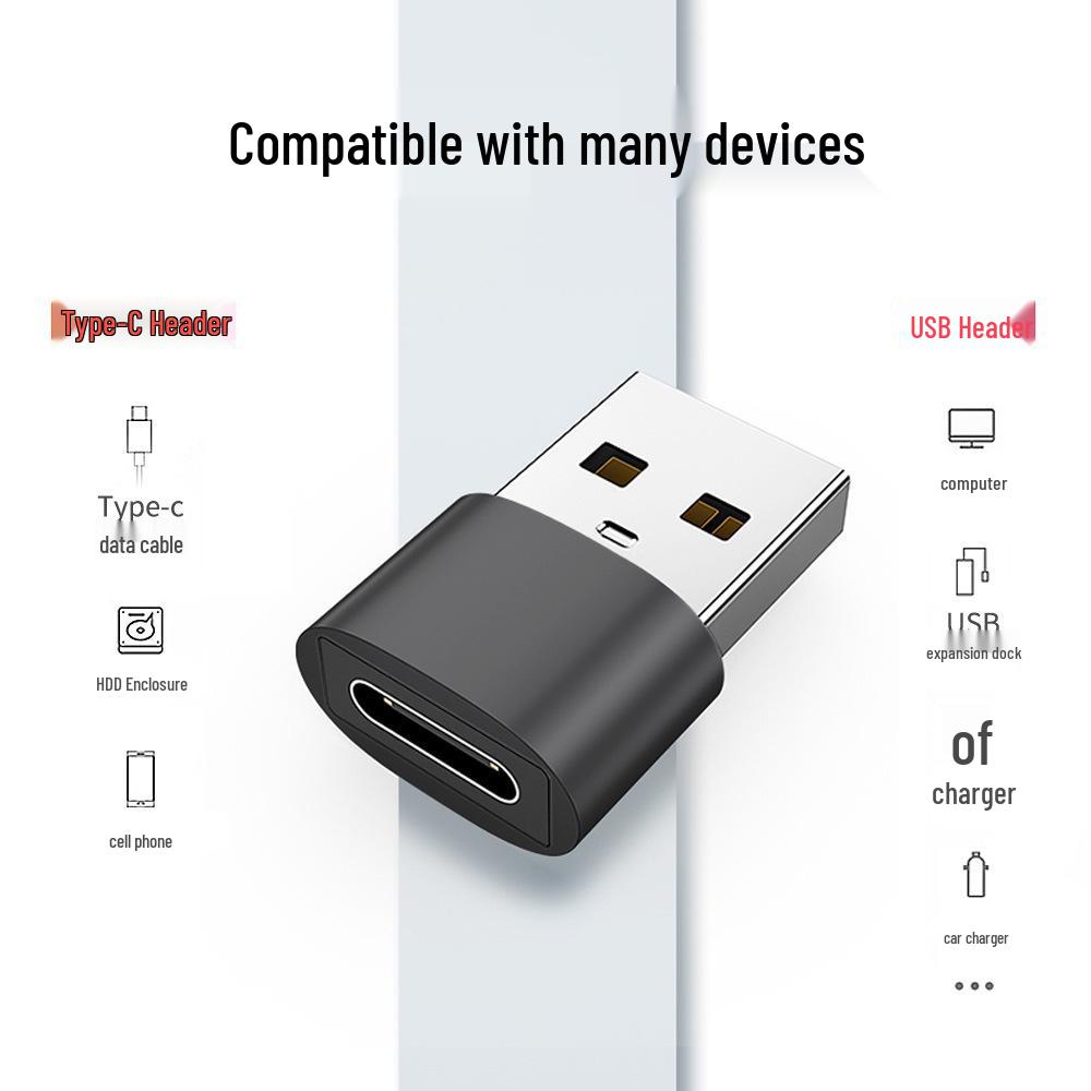 

Адаптер USB (папа) — USB Type-C (мама) OTG: Поддерживает быструю зарядку PD и передачу данных Type-C to USB 2.0 White