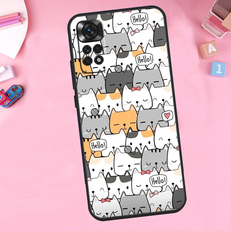 Funny cute cats For Xiaomi Redmi Note 14 10 11 12 13 15 Pro Plus Phone Case For Redmi 15 15C 14C 12C 10C 13C