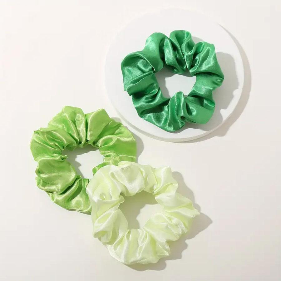 Европейские и американские однотонные атласные резинки для волос - Высокоэластичные аксессуары для волос зелёный