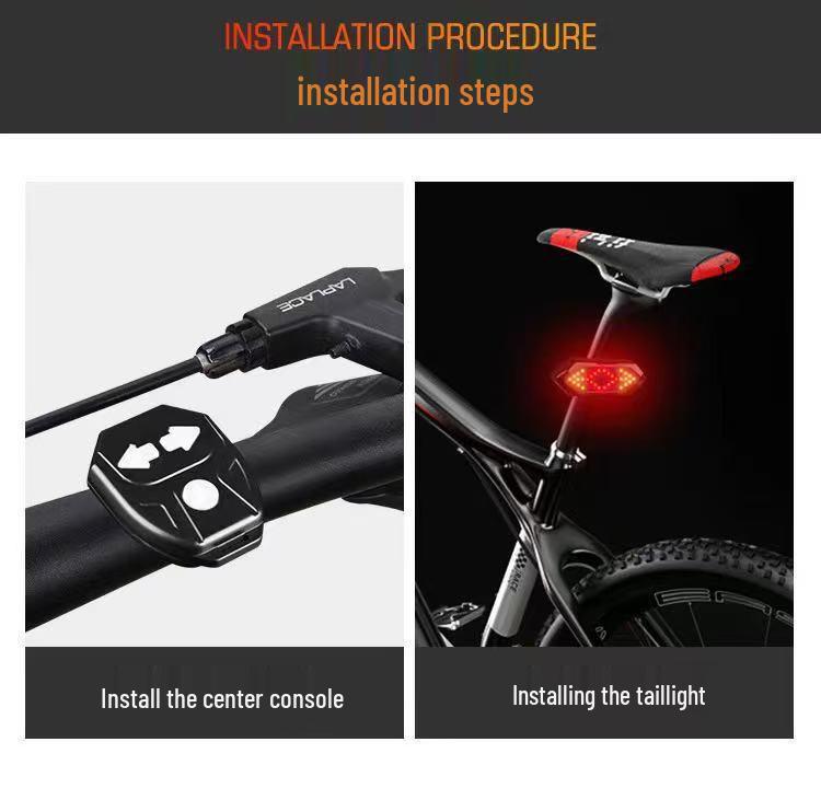 Wireless Bicycle Turn Signal with Remote, USB Charging Horn, and Night Riding Warning Light