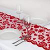 Mosoan Valentines Day Decor Table Runner - 13 x 72 Inch Red Lace Table Runner for Wedding Party, Valentines Decorations - Valentines Day Decor Home